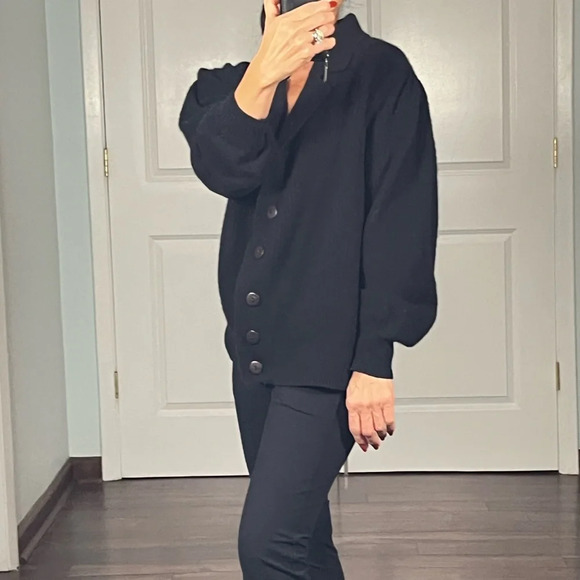 Richard and Company Vintage puff sleeves lambswool blend cardigan size M - Picture 4 of 10